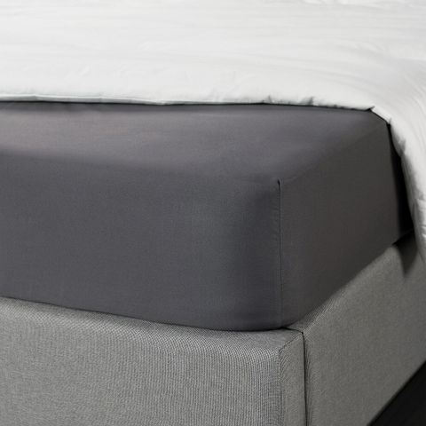 Простыня на резинке IKEA BRUKSVARA (БРУКСВАРА), Темно-серый, 120х200 см
