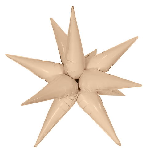 Шар 3D (26''/66 см) Звезда, Составная, Карамель, Сатин, 1 шт. в уп.