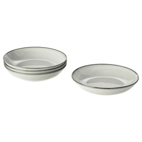 Набор глубоких тарелок IKEA GLADELIG (ГЛАДЕЛИГ), Серый, 21 см, 4 шт