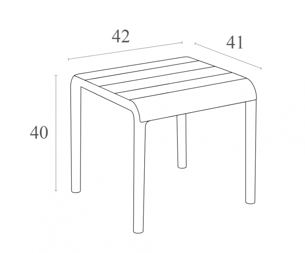 Столик пластиковый журнальный Siesta Contract Paris Side Table, оливковый