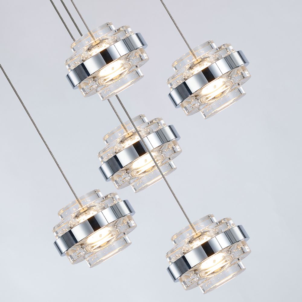 Подвесной светильник MD22030002-5A chrome/clear