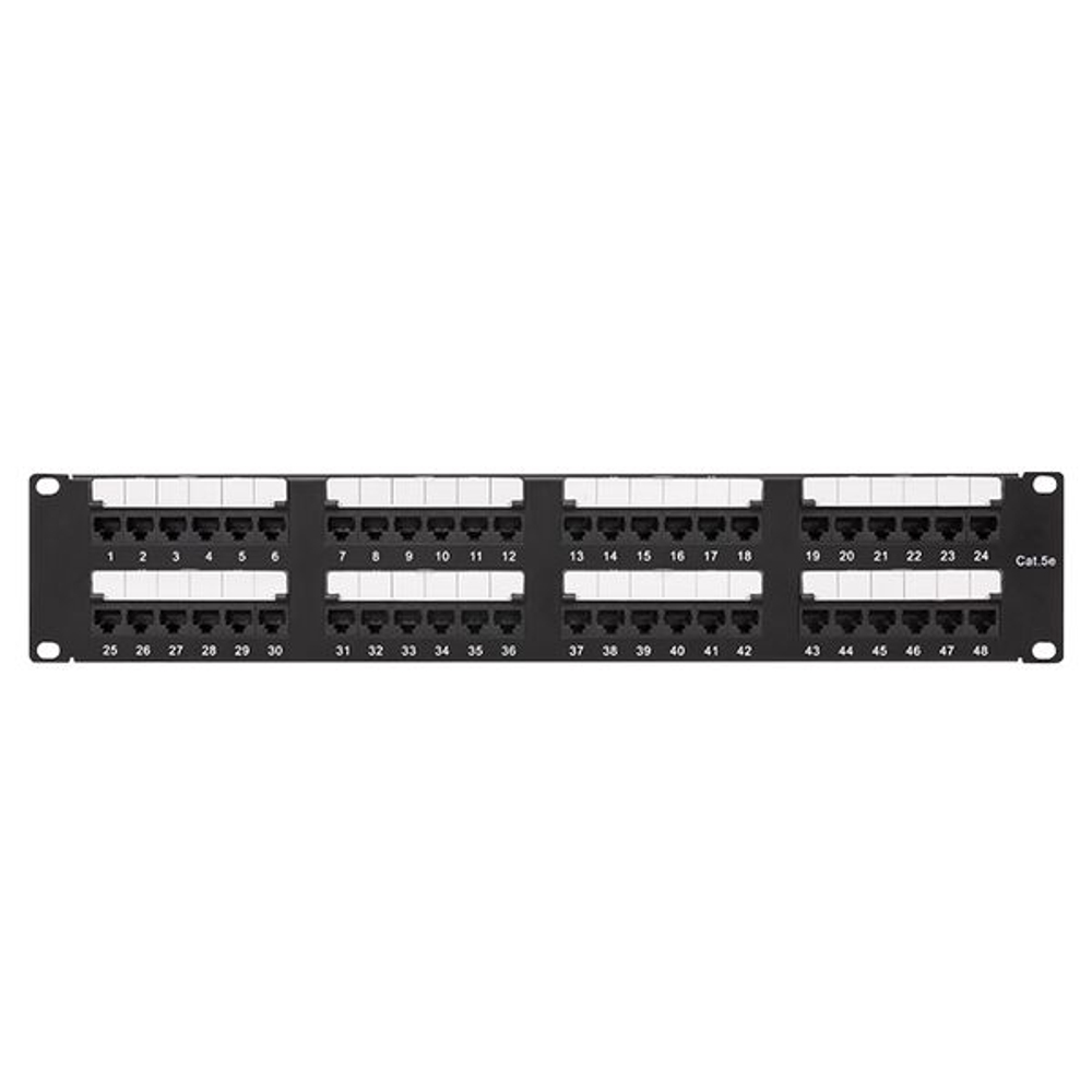 Патч-панель TERACOM PRO 19'' Cat.5E 2U неэкранированная UTP 48 портов RJ-45 Dual IDC