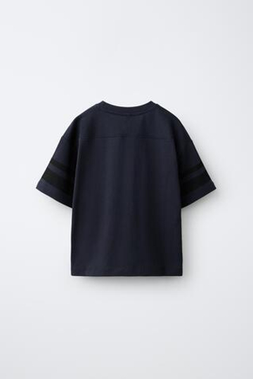 ZARA ФУТБОЛКА С НАШИВКОЙ «НОМЕР», АНТРАЦИТОВО-СЕРЫЙ