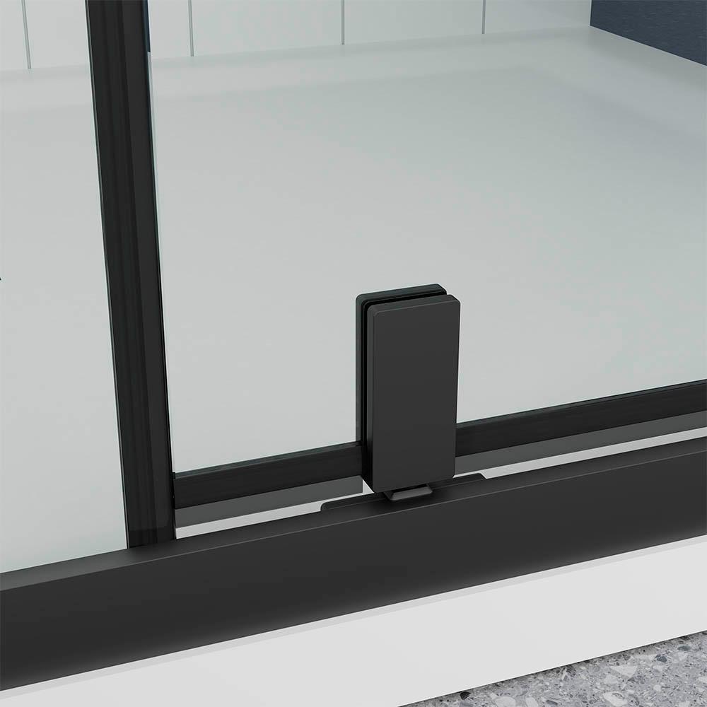 Душевая дверь Veconi Ottimo P20 B, 1000x1900, черный матовый, стекло прозрачное
