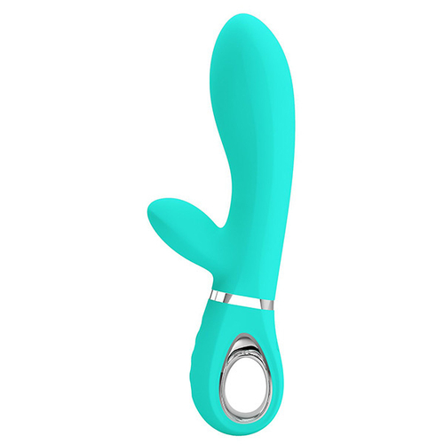 Бирюзовый вибростимулятор-кролик 20,5см Pretty Love Thomas BI-014621-4