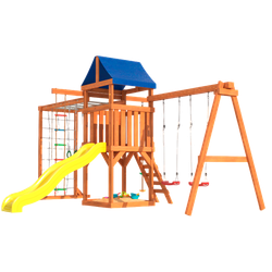 Детская площадка Fun Land с сеткой, рукоходом и качелями лодочка