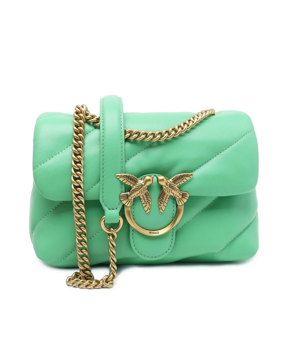 Кожаная сумка через плечо Love puff mini Cl Pinko - зеленый(100039 A0F2)