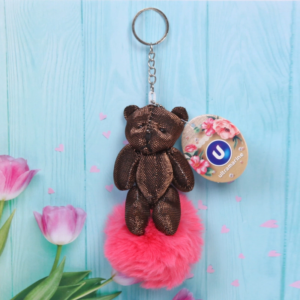 Брелок «Pom pom- Медвежонок Барни» микс 5 цветов, 12см