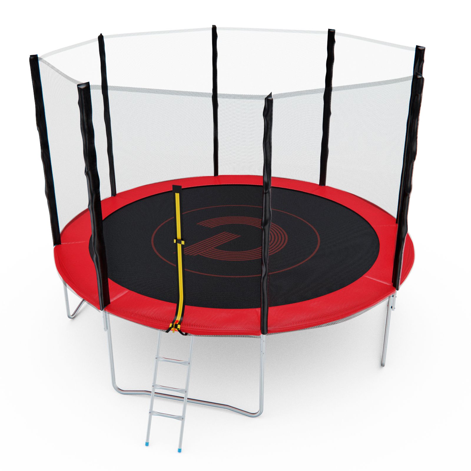 Батут с сеткой DFC PELPO 12ft с лестницей, RED фото №1