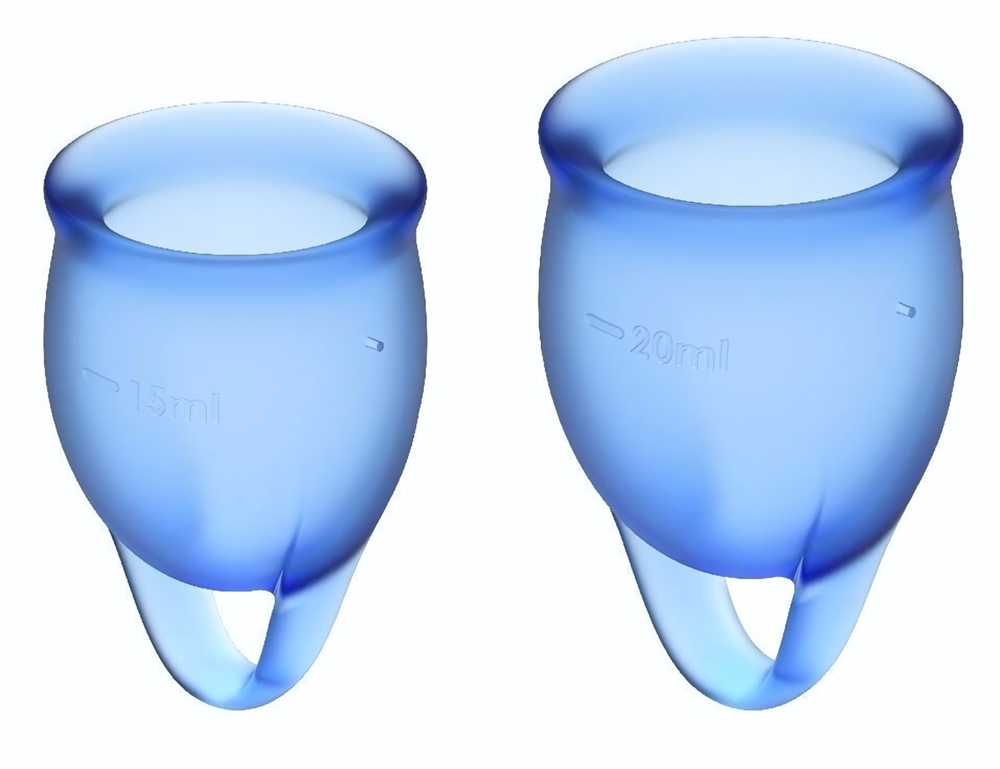 Набор синих менструальных чаш Feel confident Menstrual Cup (Цвет: синий)