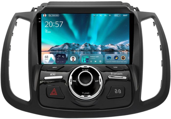 Магнитола для Ford Kuga 2 2017-2019 (SYNC 3, рамка с кнопками тип 2) - Teyes CC4 монитор 9.2" 2K QLED на Android 14, Быстрейшая, Snapdragon 680, DSP, CarPlay, 4G SIM-слот