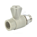Кран шаровой PP-R серый Дн 20х1/2" НР прямой для радиатора VALFEX 10149020Г