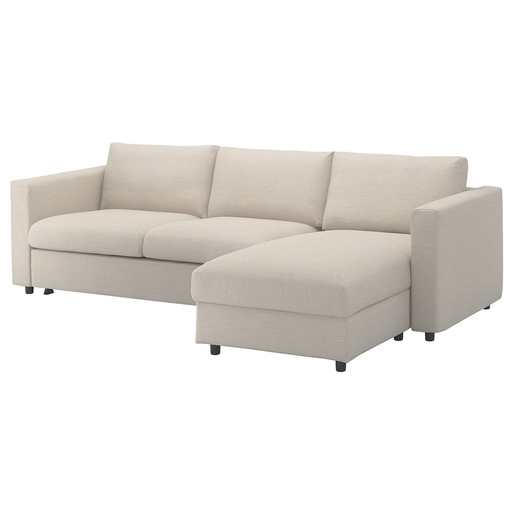 IKEA VIMLE  (ИКЕА ВИМЛЕ)  -  Чехол на диван-кровать 3-местный с шезлонгом - Гуннаред бежевый