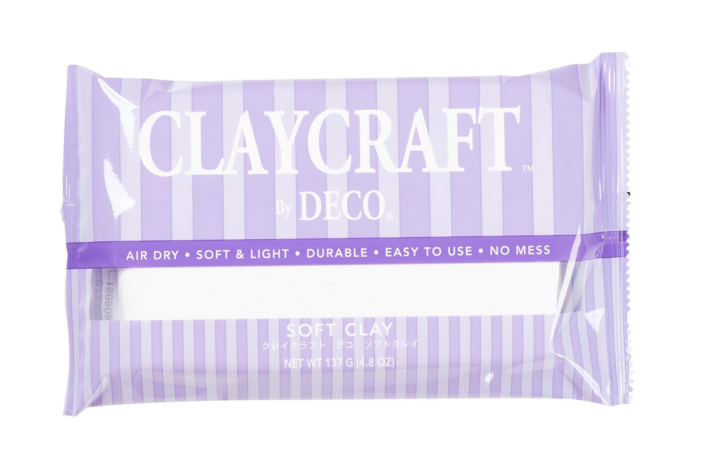 Глина полимерная Белая 3 пачки CLAYCRAFT BY DECO, самоотвердевающая, цвет Белый, набор 3 пачки по137 гр