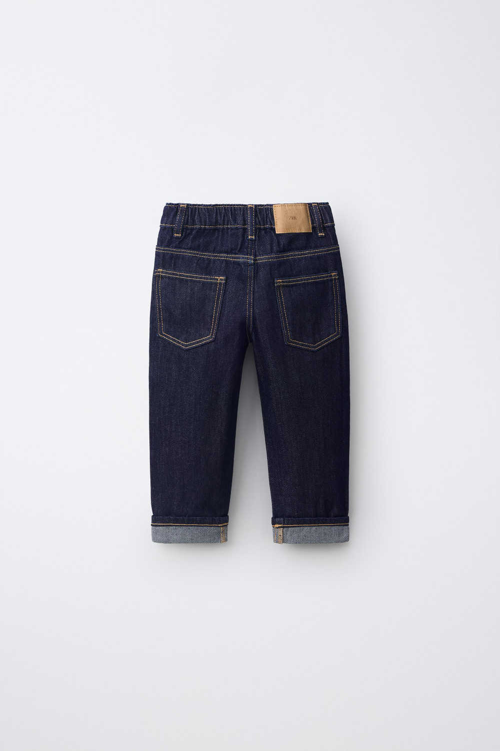 ZARA ДЖИНСЫ STRAIGHT С ДЕКОРАТИВНОЙ СТРОЧКОЙ, СИНИЙ