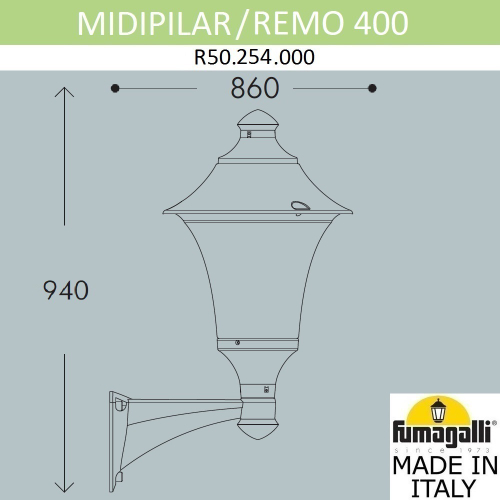 Уличный настенный светильник Fumagalli REMO R50.254.000.AXH27