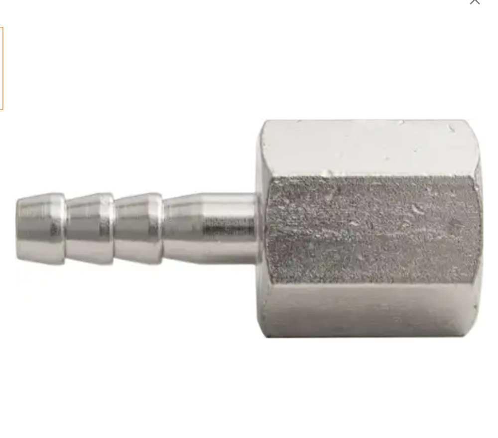 Фитинг елочка 8мм х внутр.резьба (BSPP) 1/4 KIRK K-084690