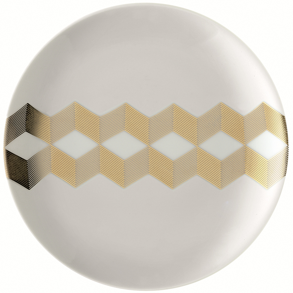 Набор блюдец Signature Chevron 16cm золото 4 шт.