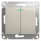 Выключатель двухклавишный с подсветкой Systeme Electric Glossa Молочный GSL000953