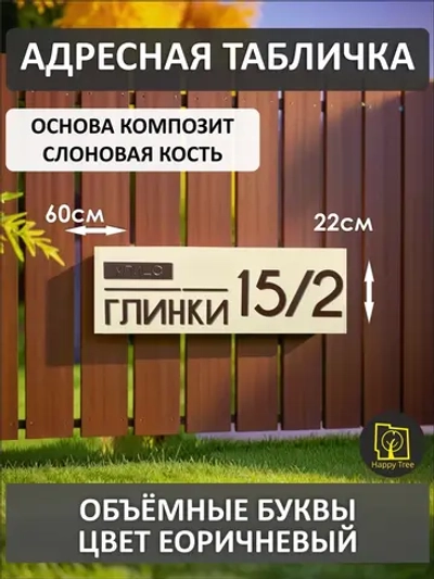 Адресная табличка на дом с объемными буквами