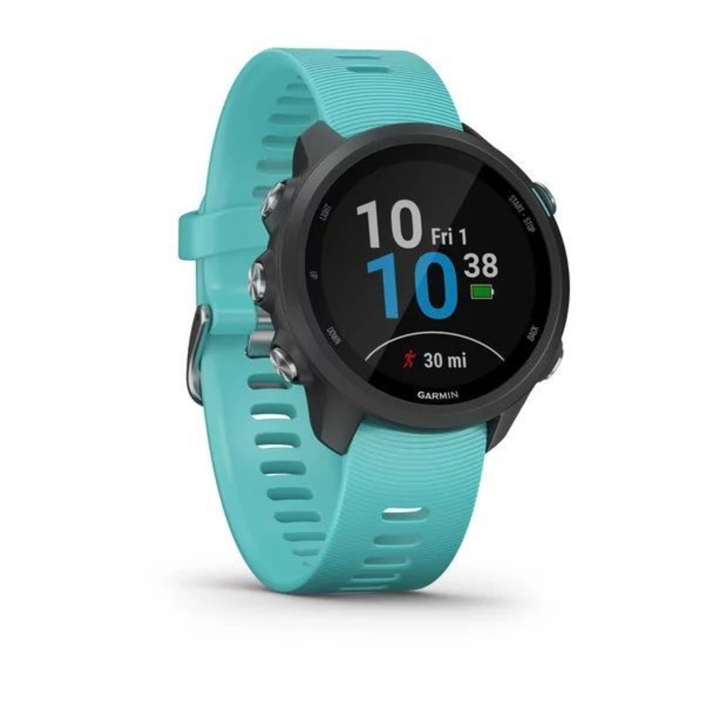 Часы Garmin Forerunner 245 Music черный с бирюзовым ремешком, 010-02120-32