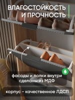 Закрытая обувница в прихожую антрацит-дуб золотой ОБВ-69-7-6