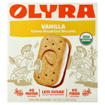 Olyra, печенье с кремом на завтрак, со вкусом ванили, 4 упаковки On the Go, 150 г (5,3 унции)