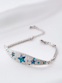 Браслет Звездное небо с синими кристаллами Swarovski