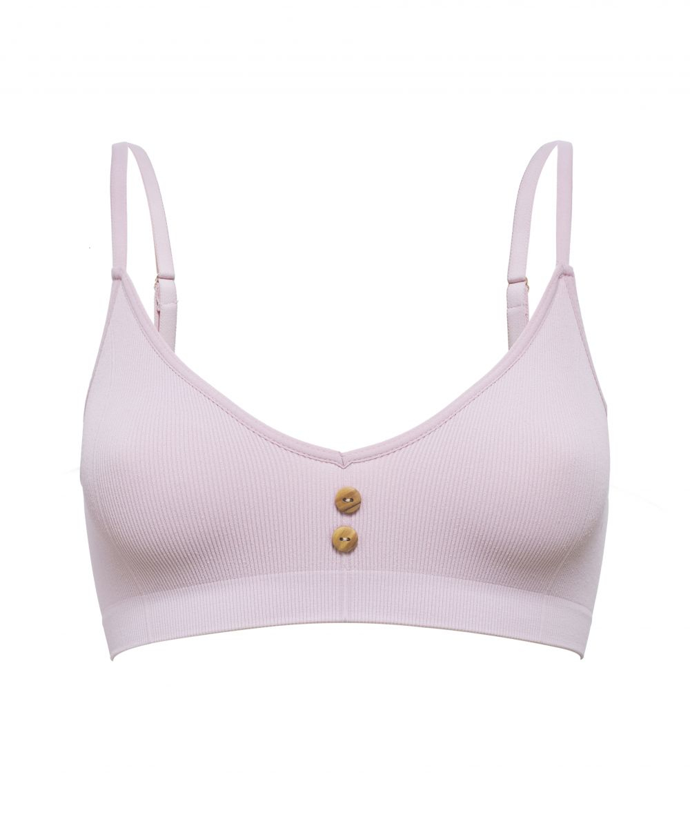 Эко-бюстгальтер в мелкий рубчик Eco-wear (Размер: M-L) (Цвет: персиковый)