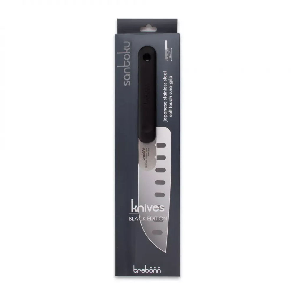 Нож кухонный Сантоку 18см Trebonn Chopping boards and Knives черный