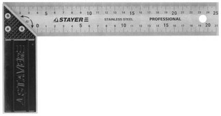 STAYER 250 мм, столярный угольник, Professional (3431-25)