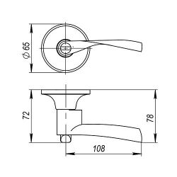 Ручка защелка AJAX 6010 CP-B (фик.) хром /39507/