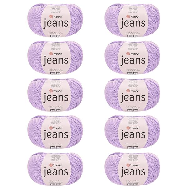 Пряжа YarnArt (ЯрнАрт) Jeans / уп.10 мот. по 50 г, 160м, 89 лаванда