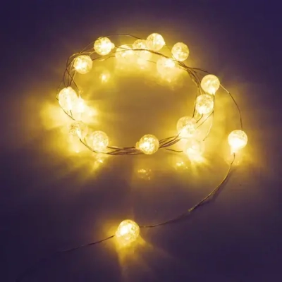 Гирлянда для дома «Жемчужина» на батарейках 2,0 м 20 ламп LED, d-1 см, 3 реж,, IP-20, Теплый белый