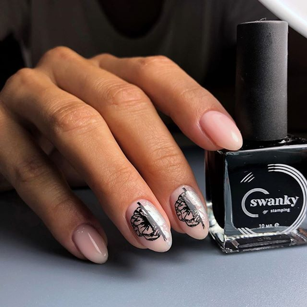 Swanky Stamping Лак для стемпинга 001 черный, 10м
