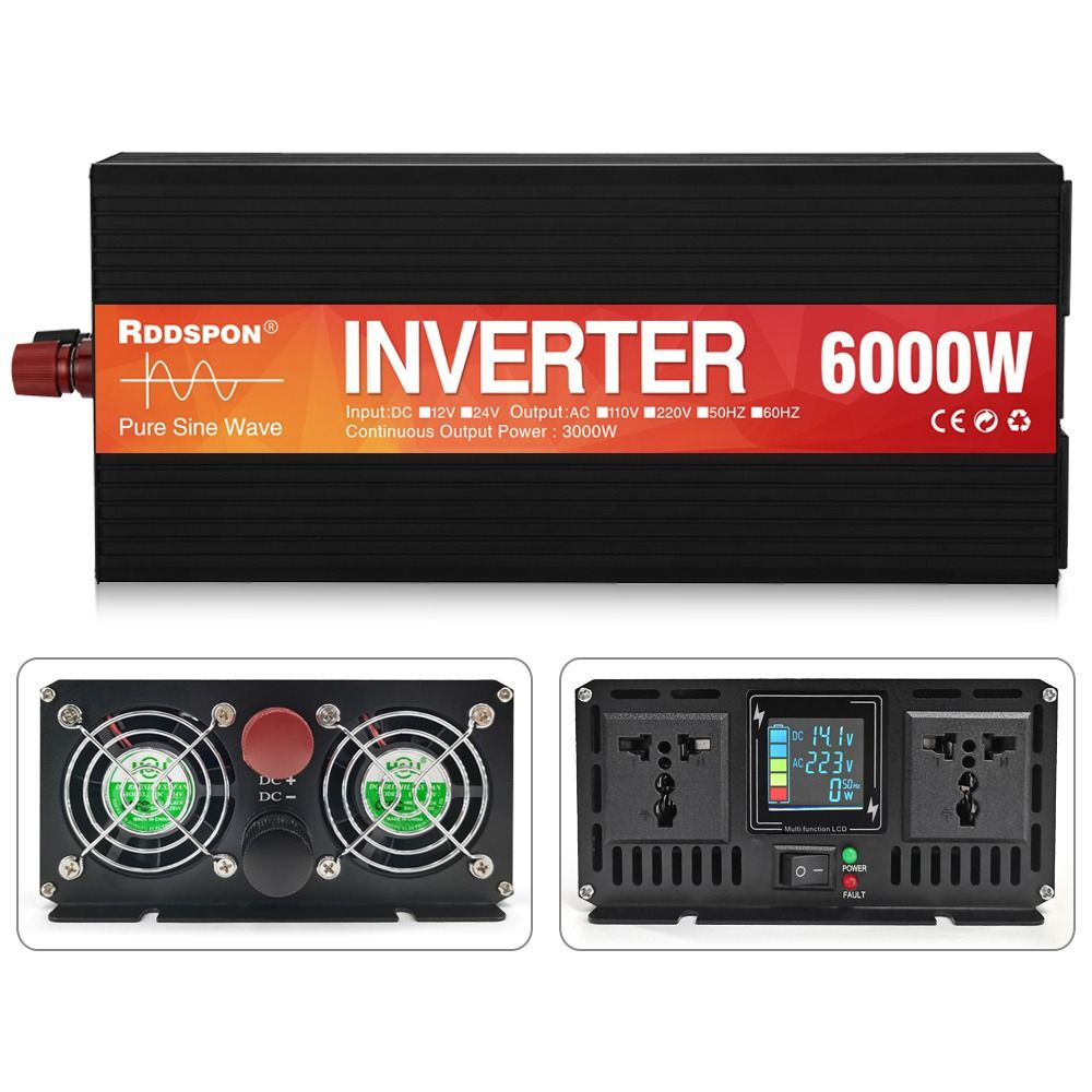 Инвертор 12V-220V 6000W черно-красный RDDSPON