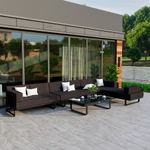 Лаунж зона угловая Ideal Patio ТЕСОРА черная - каркас карбон