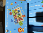 Развивающая игрушка 3 в 1 деревянная (сортер, металлофон, рыбалка с пчелками), коробка C-41637