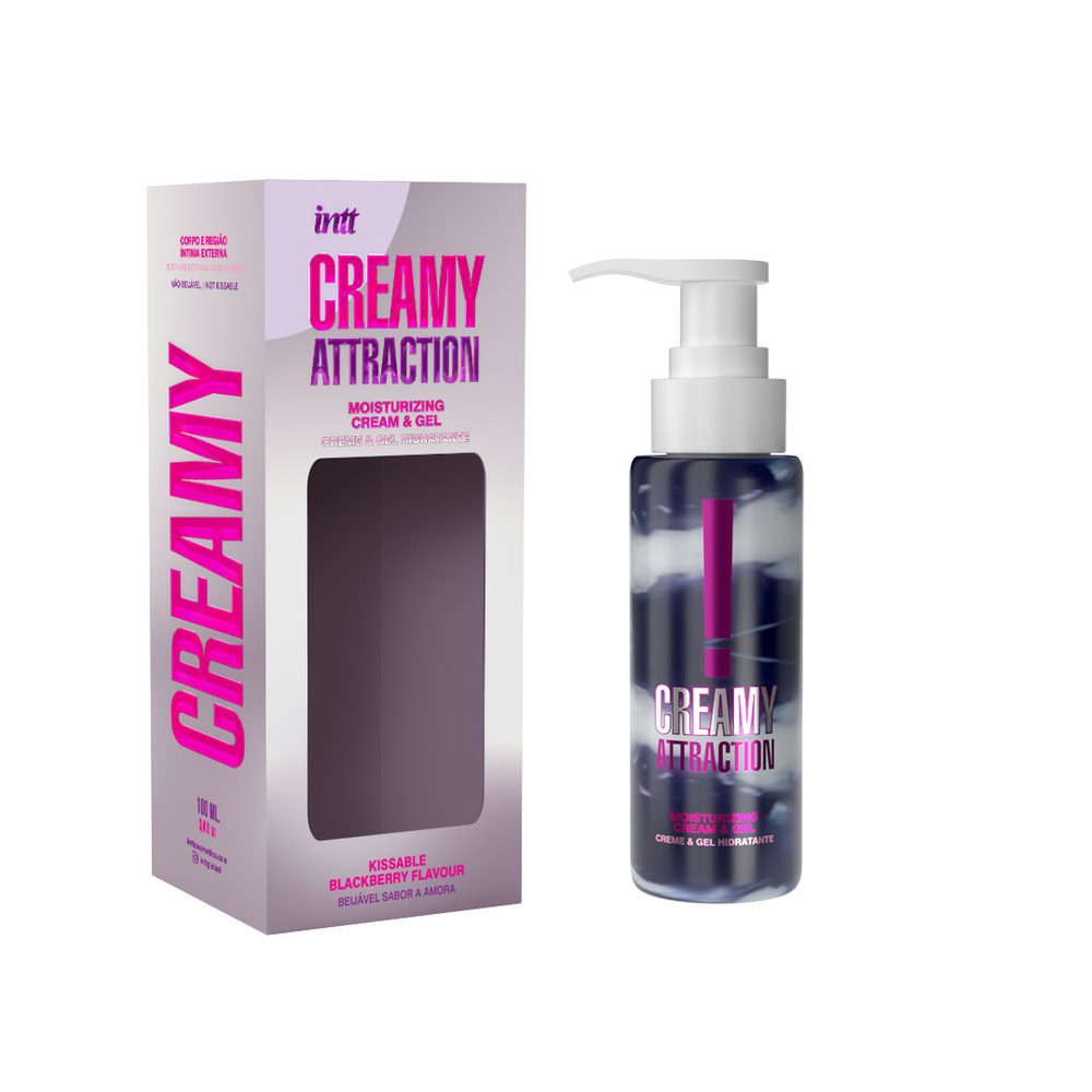 INTT CREAMY ATTRACTION BLACKBERRY - Массажный-съедобный крем-гель ежевика, 100 мл