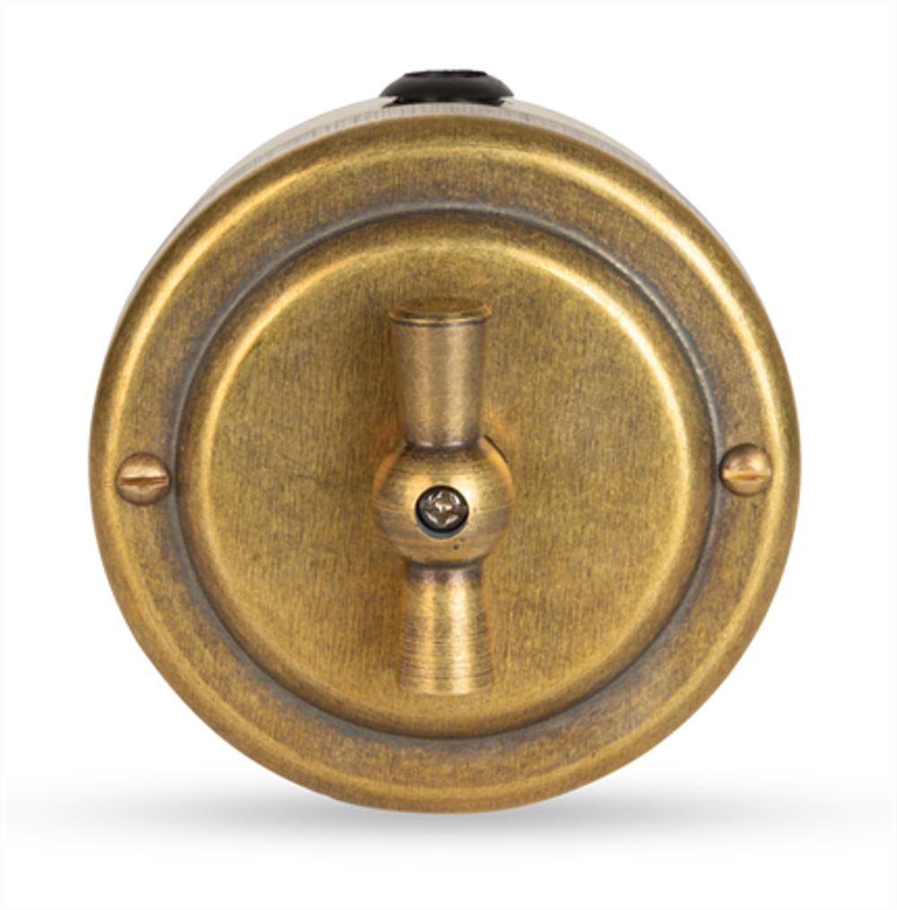 Выключатель 2х-клавишный ретро поворотный "Бронза" VINTAGE-BRASS 30201-1 / 2 группы света