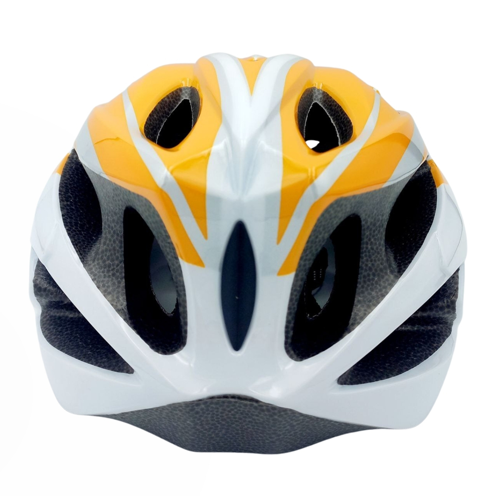 Шлем велосипедный защитный (White/Orange) L(58-61)