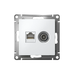 ATLASDESIGN РОЗЕТКА двойная ТВ + компьютерная RJ45 кат. 5e, механизм, ЛОТОС