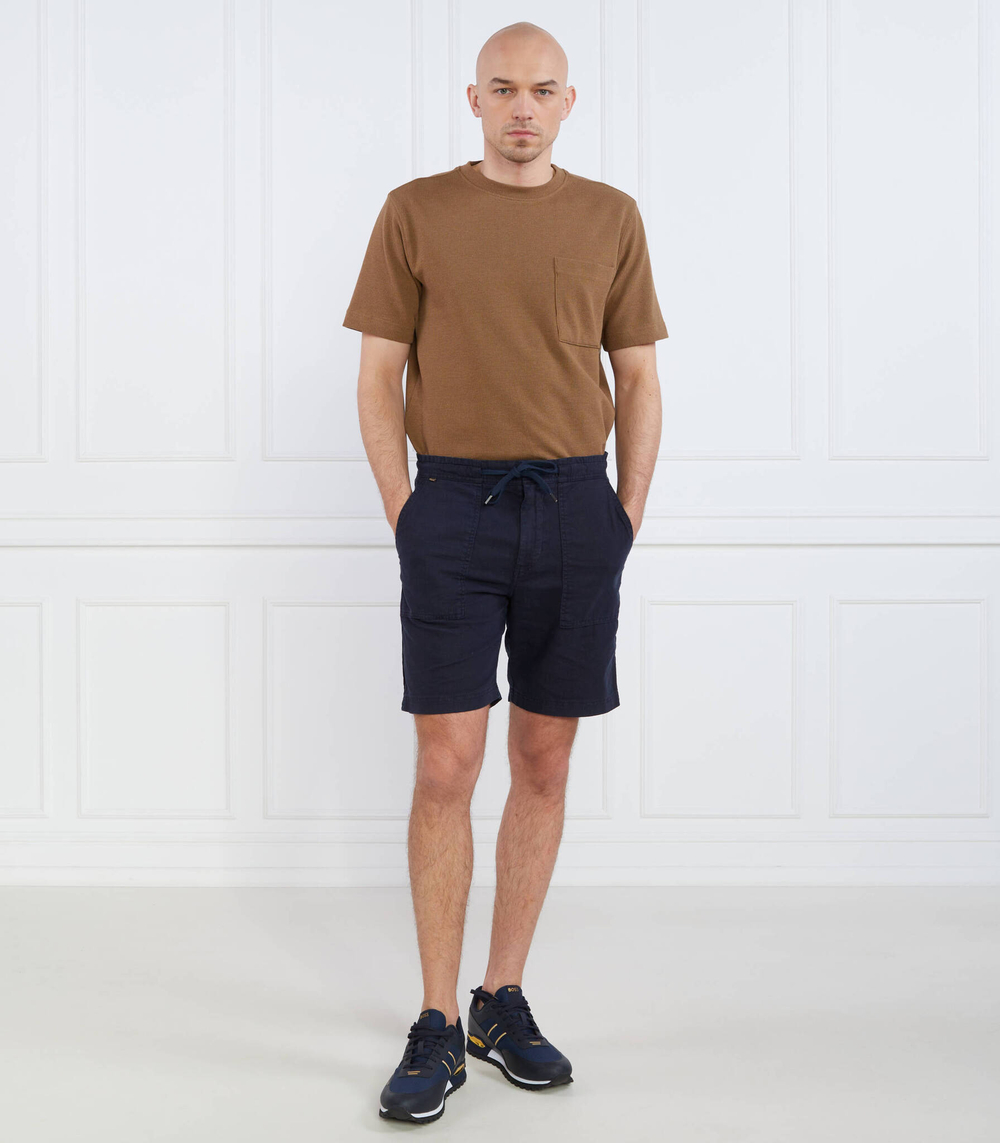 Льняное шорты Sisla-PP-Shorts 10248428 01 BOSS ORANGE - темно-синий(50488627)