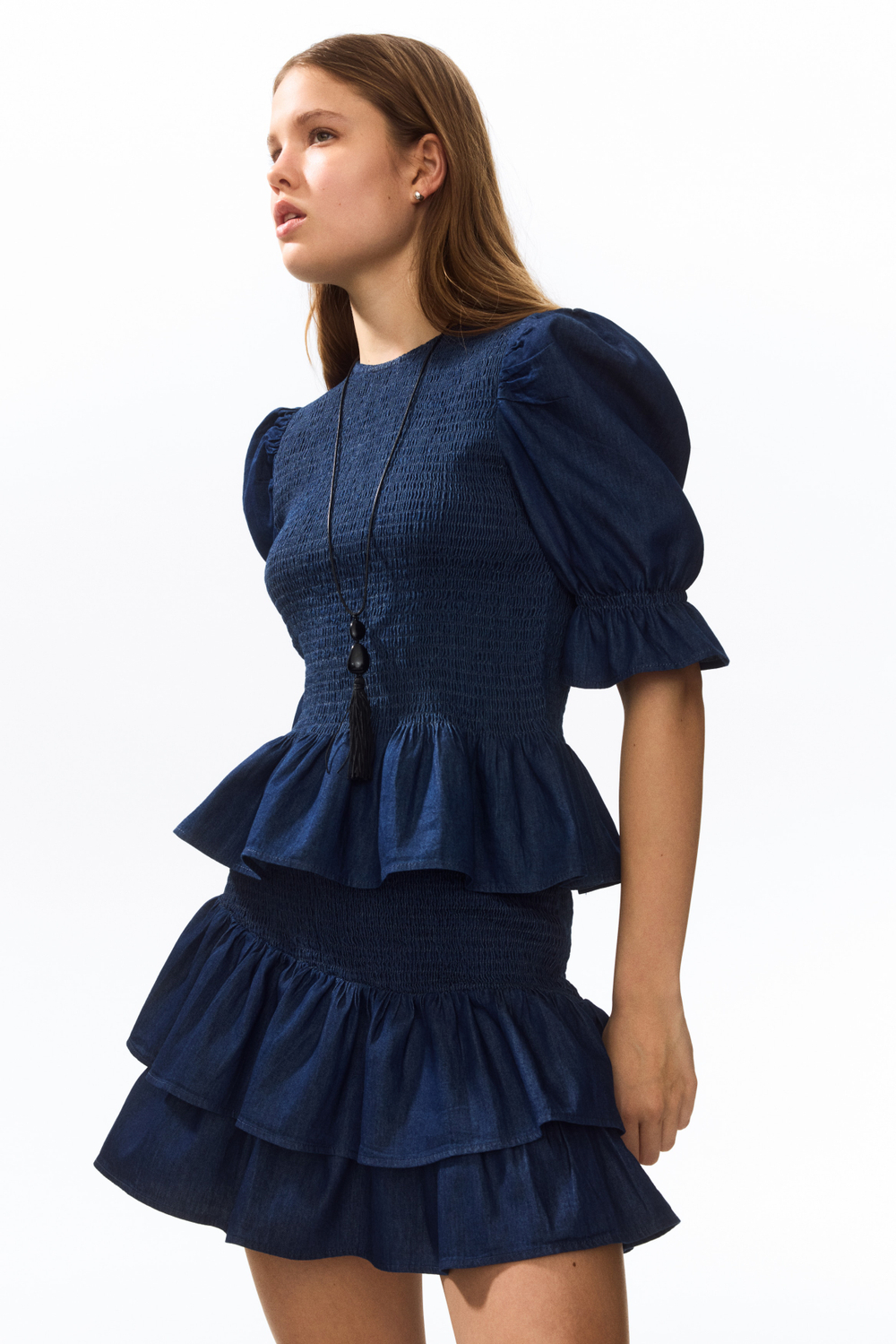 Джинсовая блузка со сборками - H&M