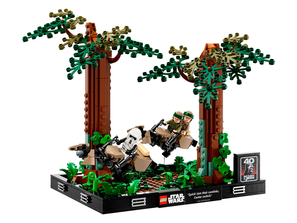 Конструктор Лего Звёздные Войны Диорама: Погоня за спидером 75353 | LEGO Star Wars Endor Speeder Chase 608 деталей 18+