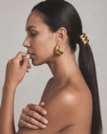 Резинка для волос металлическое полукольцо «TRIPLE HAIR CUFF SILVER», золото/серебро