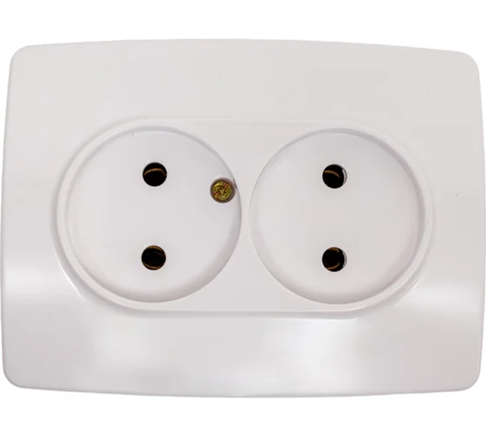 12-2107-01 ЭРА Розетка 2X2P, 16A-250В, IP20, Эра12, белый Б0031238