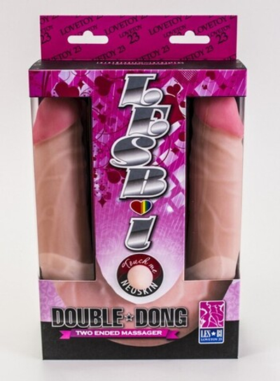 Длинный двойной фаллос Double Dong , вторая кожа (45 см , телесный ) (Цвет: телесный)