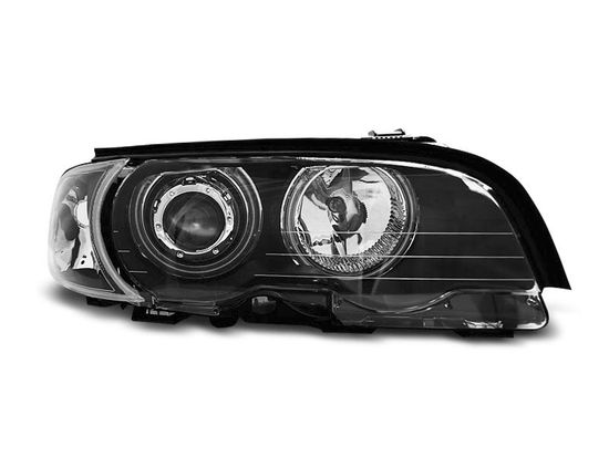 Передние фары Bmw 3 E46 angel eyes ccfl black