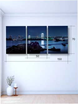Картина Мост под звёздами модульная 50x70см 3шт.
